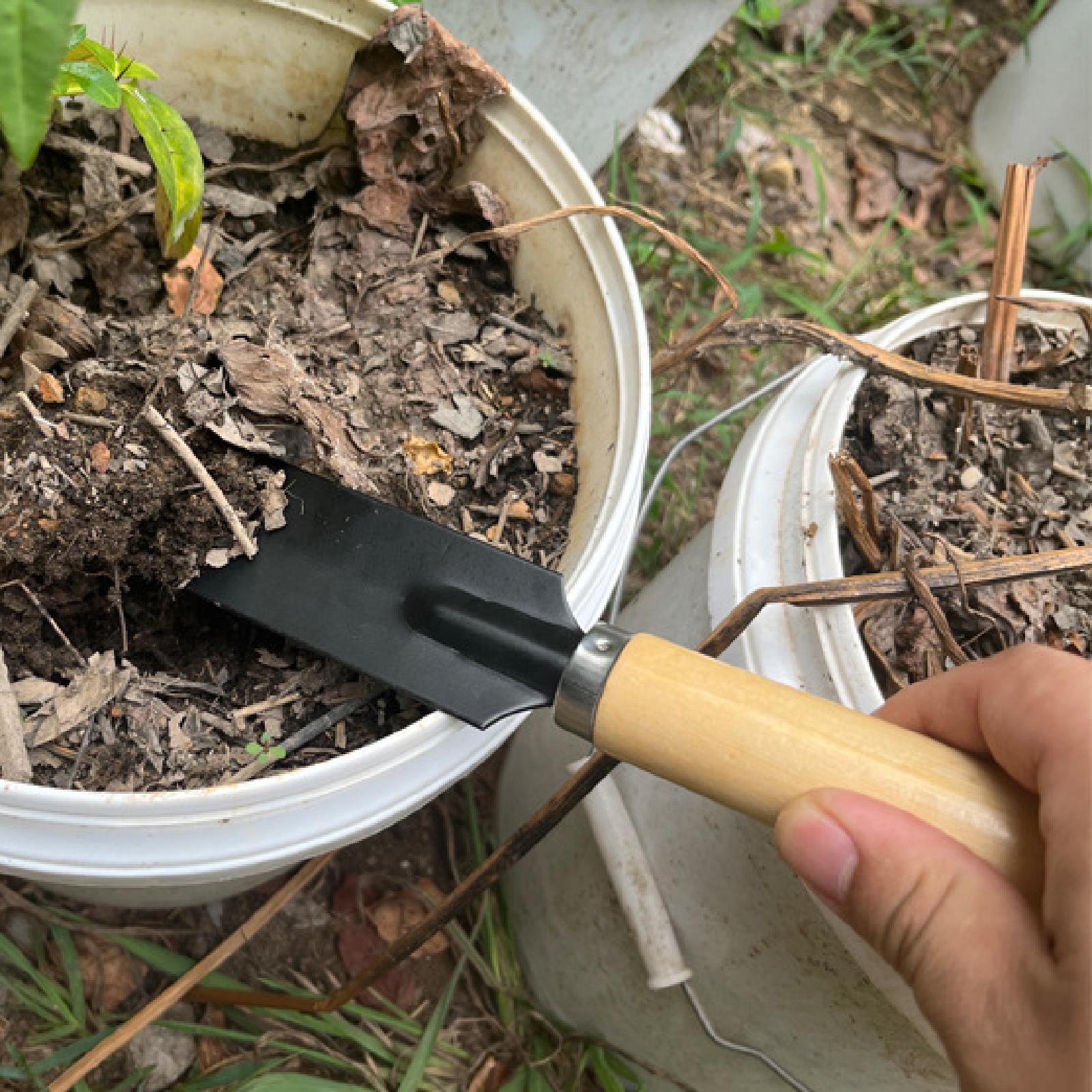 Gardening Tools Wooden - Alat Penggali Sekop Kebun Kecil Gagang