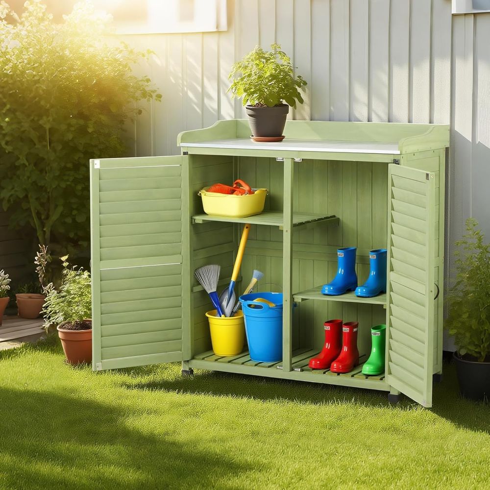 Meja Kerja Luar Ruangan dengan - Gardening Tools Wooden ulasan dan harga