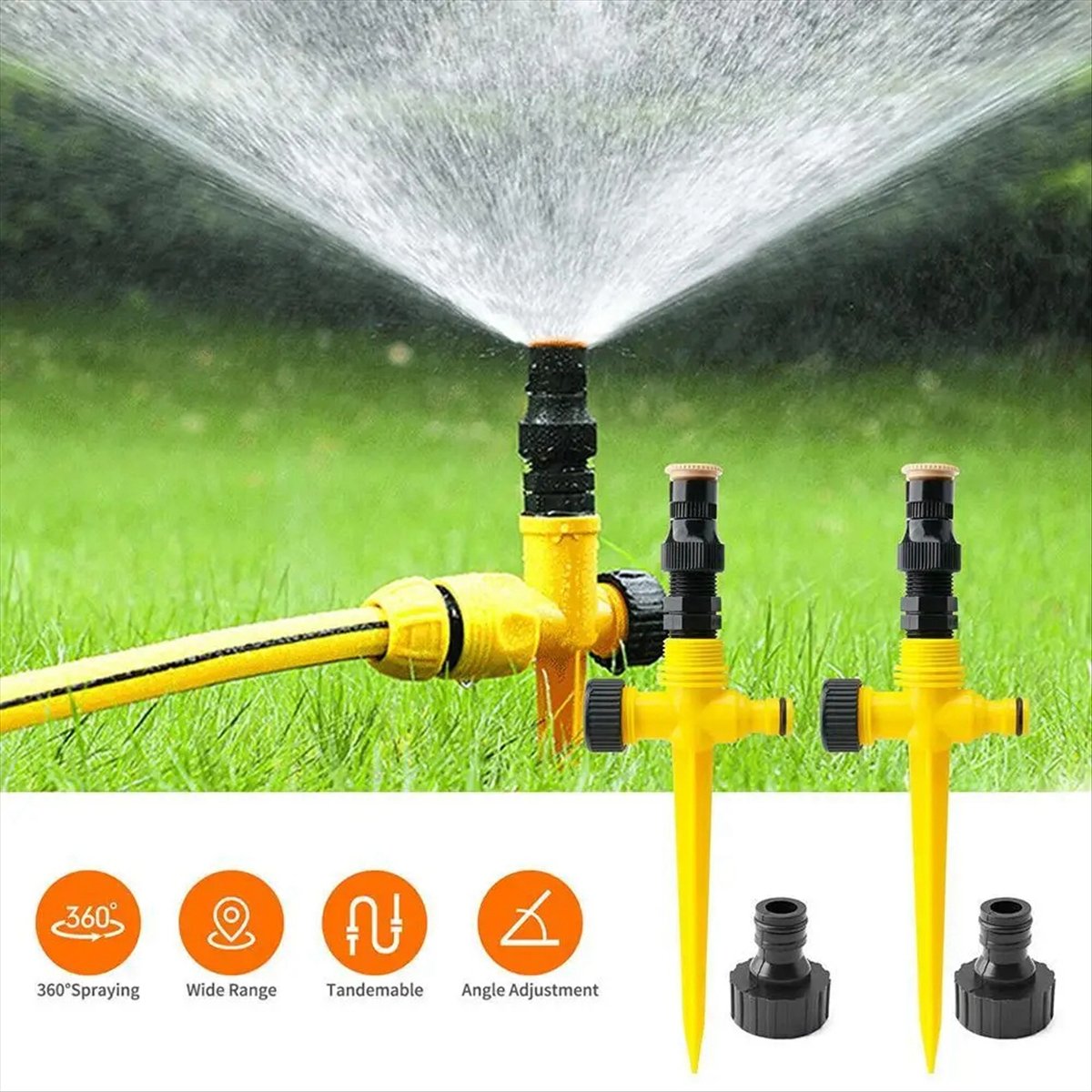 Penyiram Taman AT16 360 °   Si - Gardening Tools Yellow ulasan dan harga