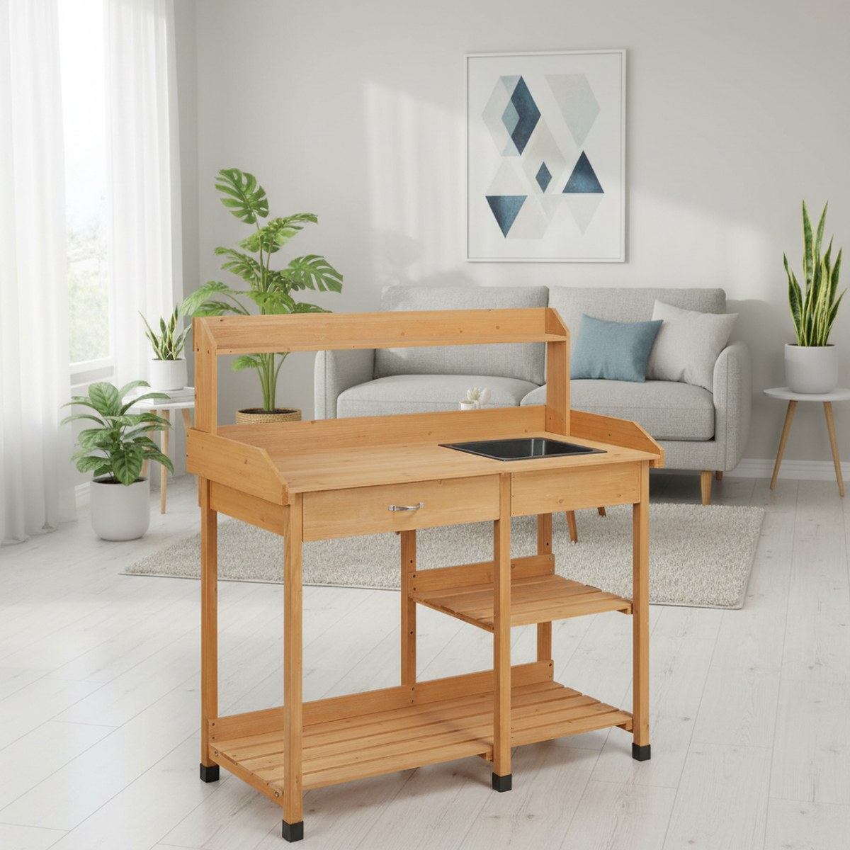 Meja Kerja Taman Kayu untuk Me - Gardening Tools Wooden ulasan dan harga
